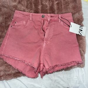 Pink Zara jean shorts.